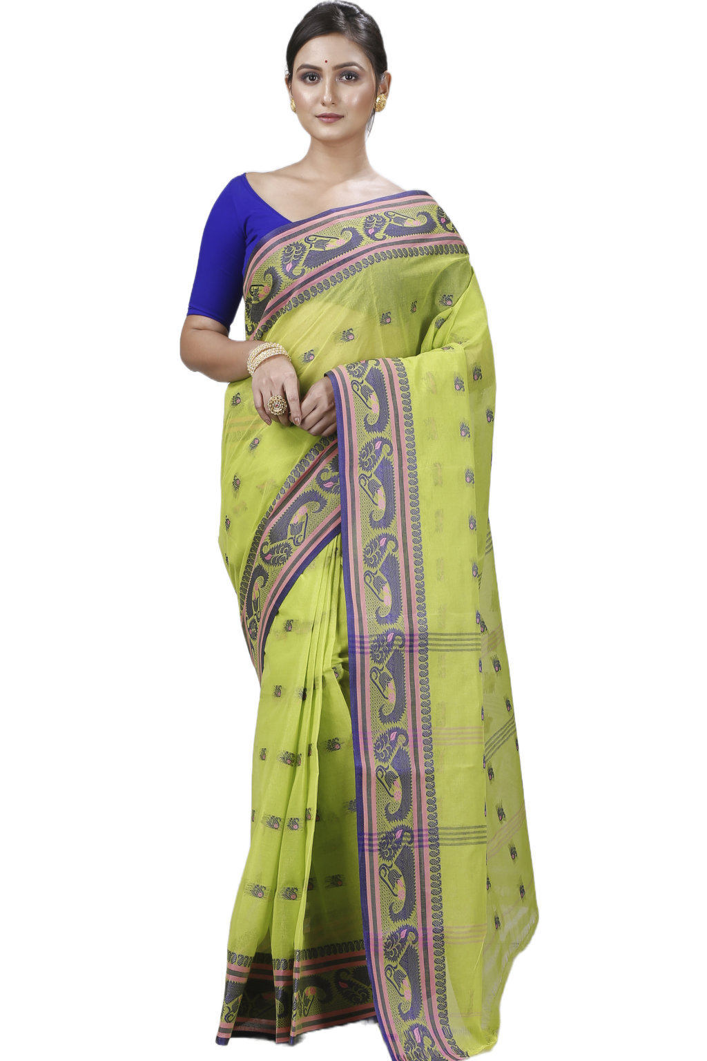 Green Pure Cotton Utkal Tant Saree (1141)